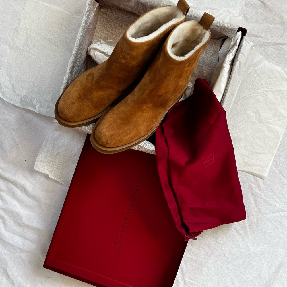 Tamara Mellon Inside Suede Edge Ankle Boots